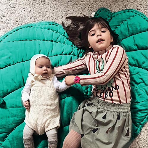 Speelkleed Voor Baby Kinderen Bladvorm Baby Speelkleed Katoen Zacht Baby Slaapmatten Vloerkleed Baby Gym Activiteit Kamer Decor Kruipend Deken Pad (Groen) - Afbeelding 3