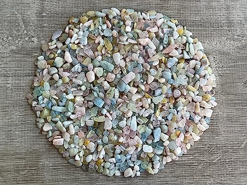 Morganite Chips – Natural Mini Morganite Stones, Crushed Undrilled Morganite, Semi-Tumbled Genuine Morganite (3 lbs Bulk)