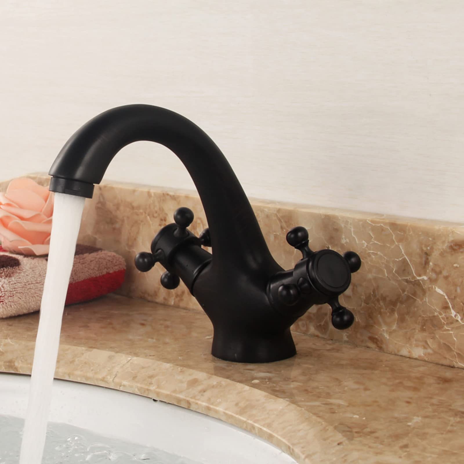 Robinet de vanité vintage en laiton pour vasque de salle de bain