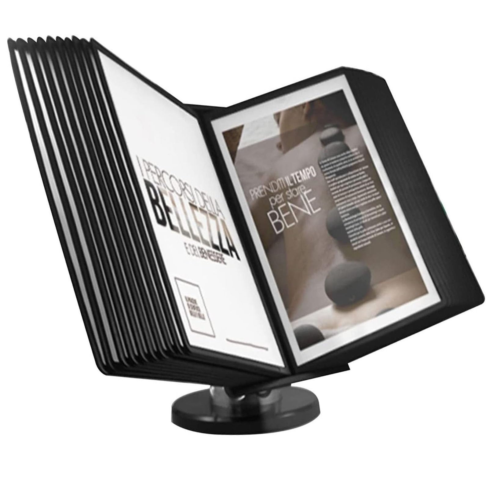 Clasificador De Mesa - Mesa Sistema De Paneles De Visión, 20 Bolsillos, Giratorio 360° Y Ángulo De Inclinación Ajustable, Para Exhibición De Oficina Y Almacenamiento De Documentos A4
