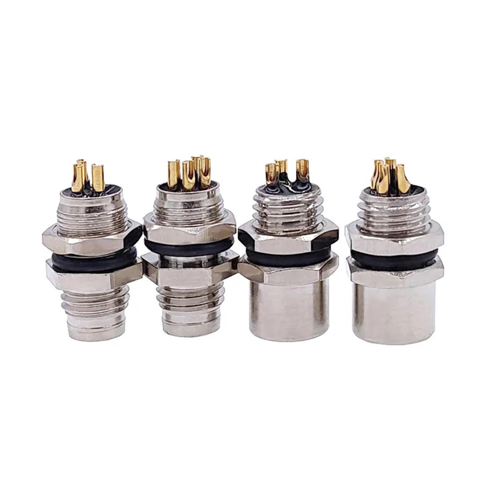 Conector M8 macho de 3 pines con roscado para montaje trasero en panel 8
