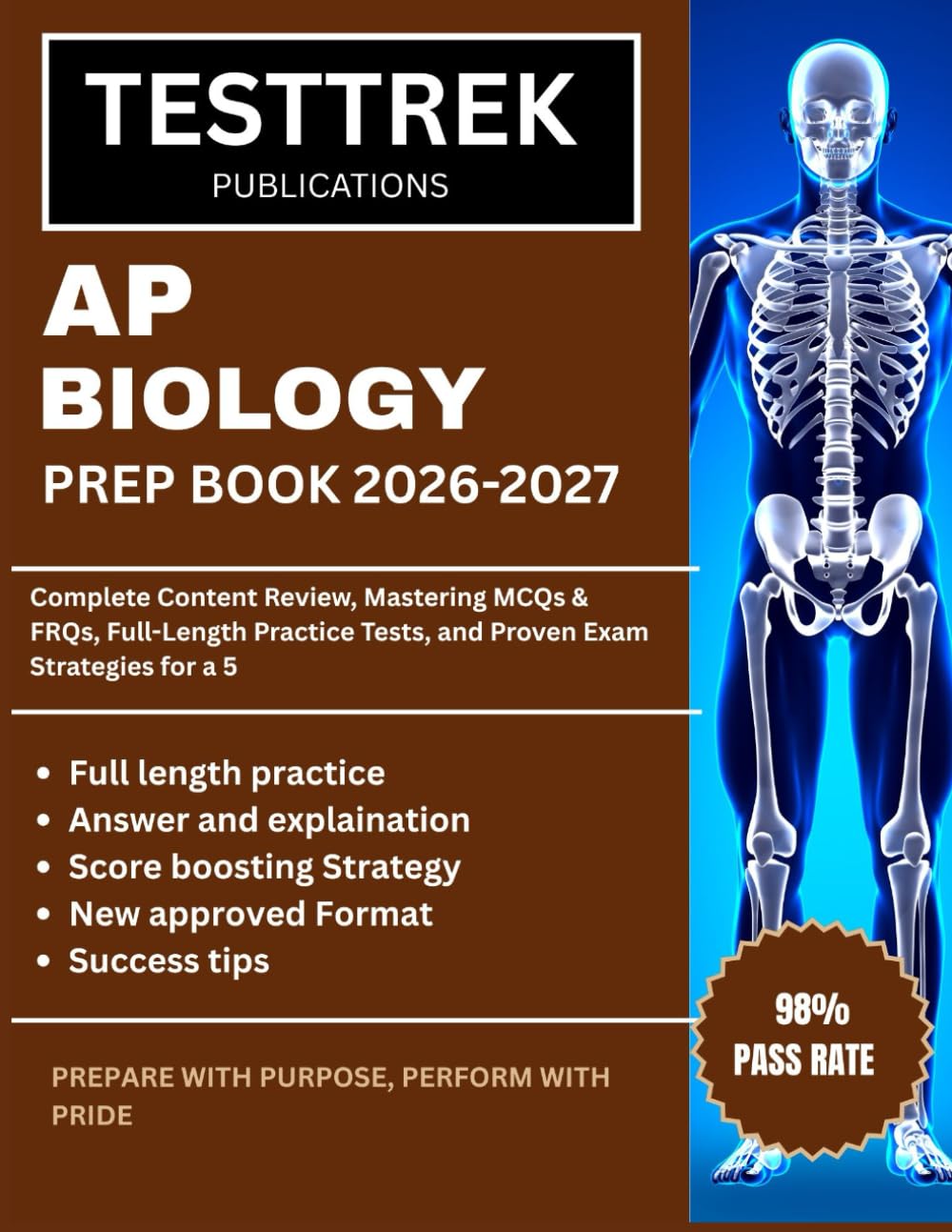 AP BIOLOGY PREP BOOK 2026-2027: Complete Content Review, Mastering MCQs & FRQs, Full-Length Practice Tests, and Proven Exam Strategies for a 5