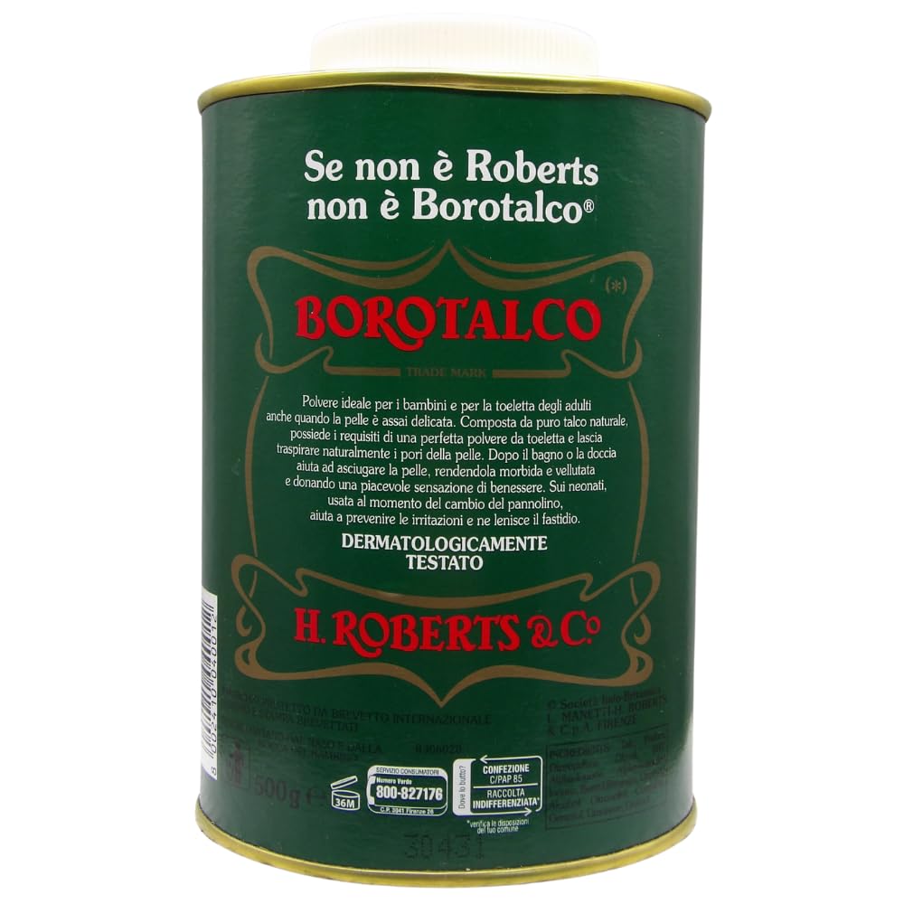 Talco In Barattolo, Talco in Polvere Multiuso Assorbente e Rinfrescante, Per Una Pelle Vellutata. Adatto Per Uomo, Donna e Bambini 500g (6 Barattoli)