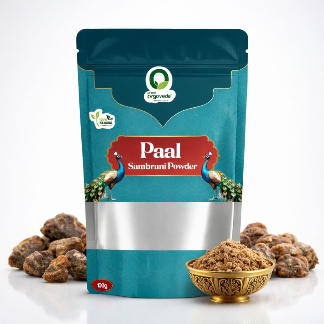 Pal Sambrani Powder | 100% Natural & Charcoal-Free | Traditional Herbal Aromatic Powder for Pooja, Meditation, Relaxation & Spiritual Cleansing - Pack of 2 (100g Each)