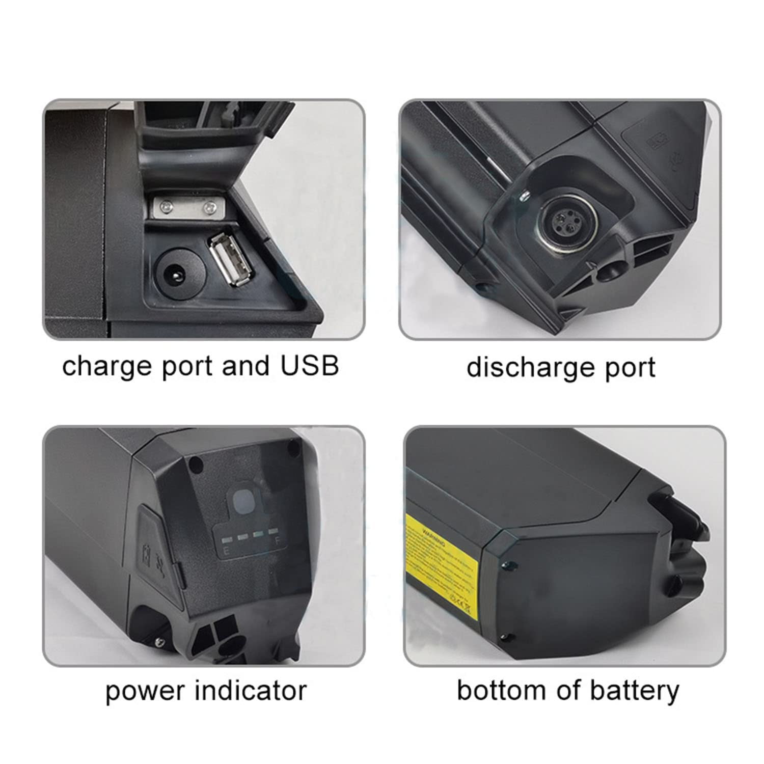 48V 25Ah Reention Dorado Ebike Battery Pack for e-Bikes Batterie Amovible au Lithium avec Port USB avec Carte de Protection BMS Chargeur