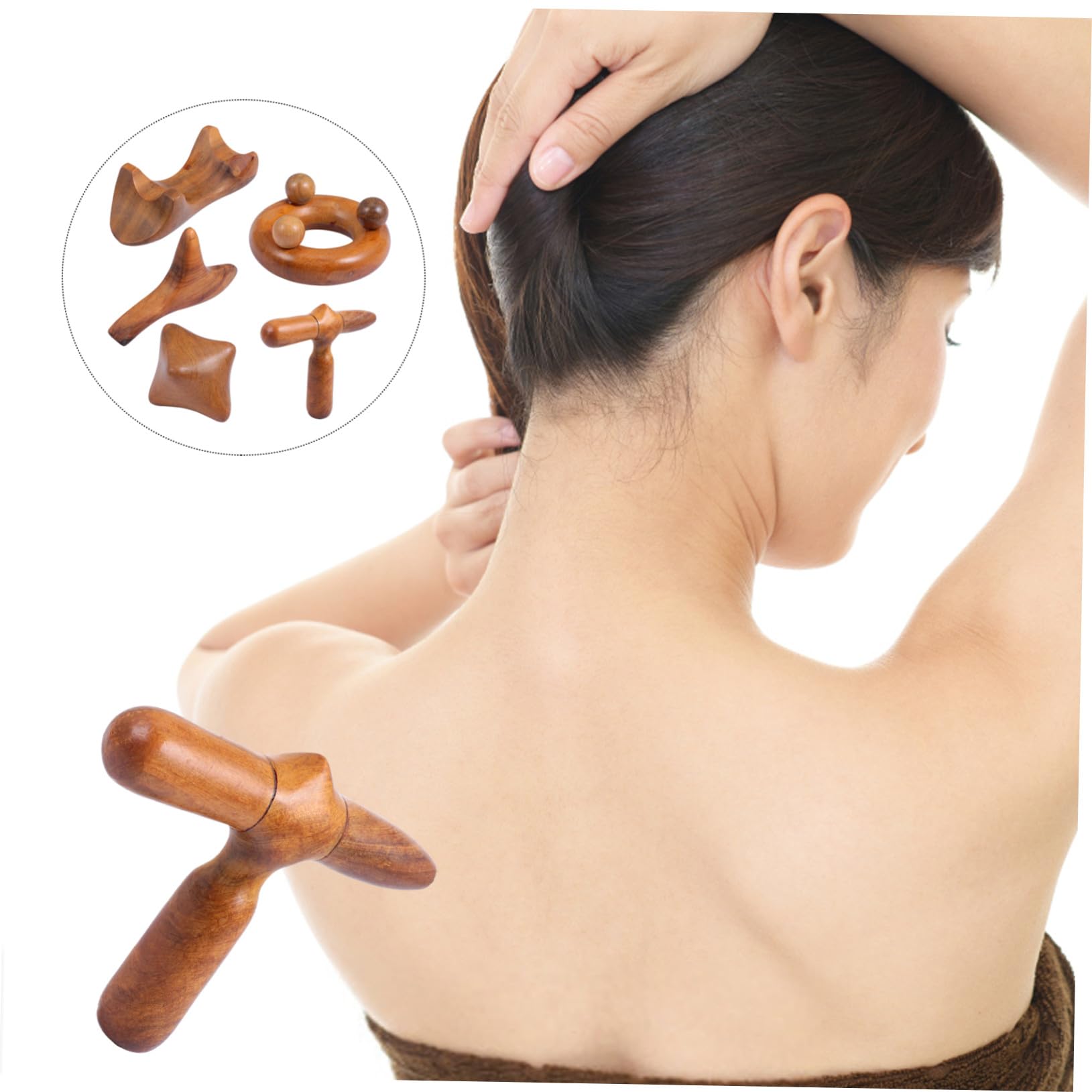 5 piezas Tablas Gua Sha de Madera Tradicional para Masaje Facial y Corporal Herramienta Ligera para Raspado y Masaje Cuello y Cuerpo Duradera y Portátil para Cuidado Piel y