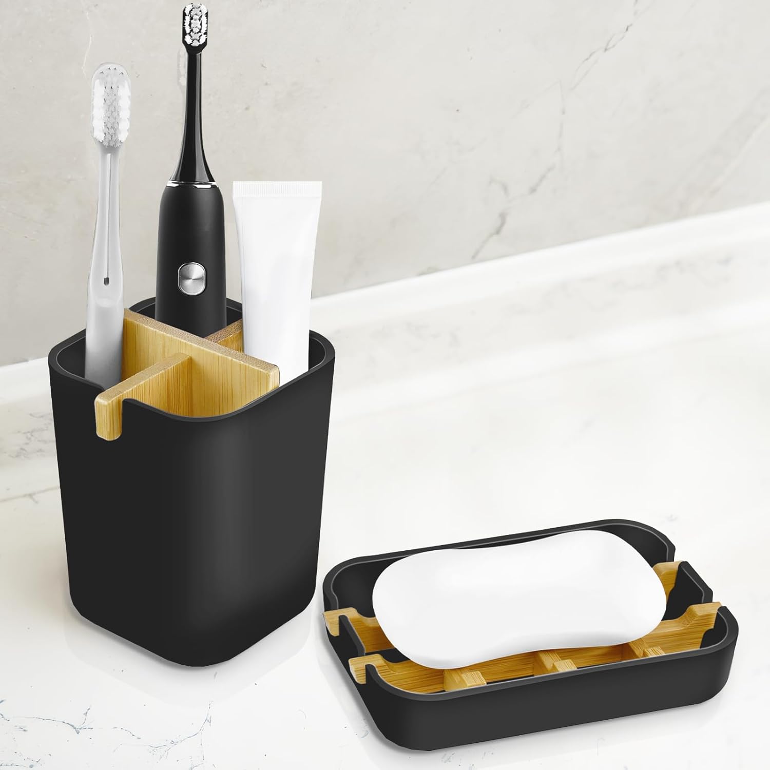 Amazon.com: MYITYARD Toothbrush Holder and Soap Holder, Electric Tooth Brush Organizer with ...