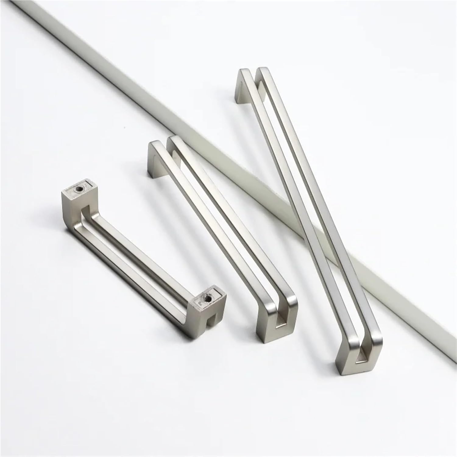 Cabinet Door Handles Zinc Alloy Solid Wardrobe Drawer Pulls Furniture Handle Hardware 1Pcs(Black-C128mm)