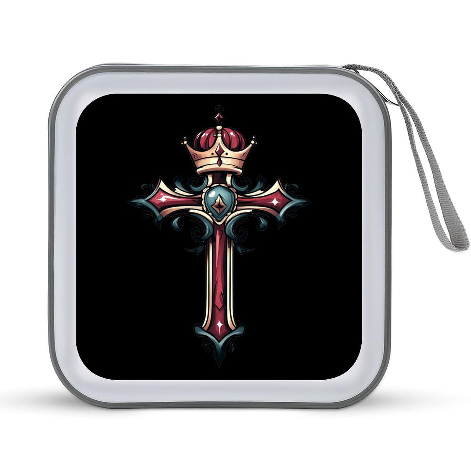 Crrown And Cross CD Case Portable DVD Holder Storage Organizer for Home Travel