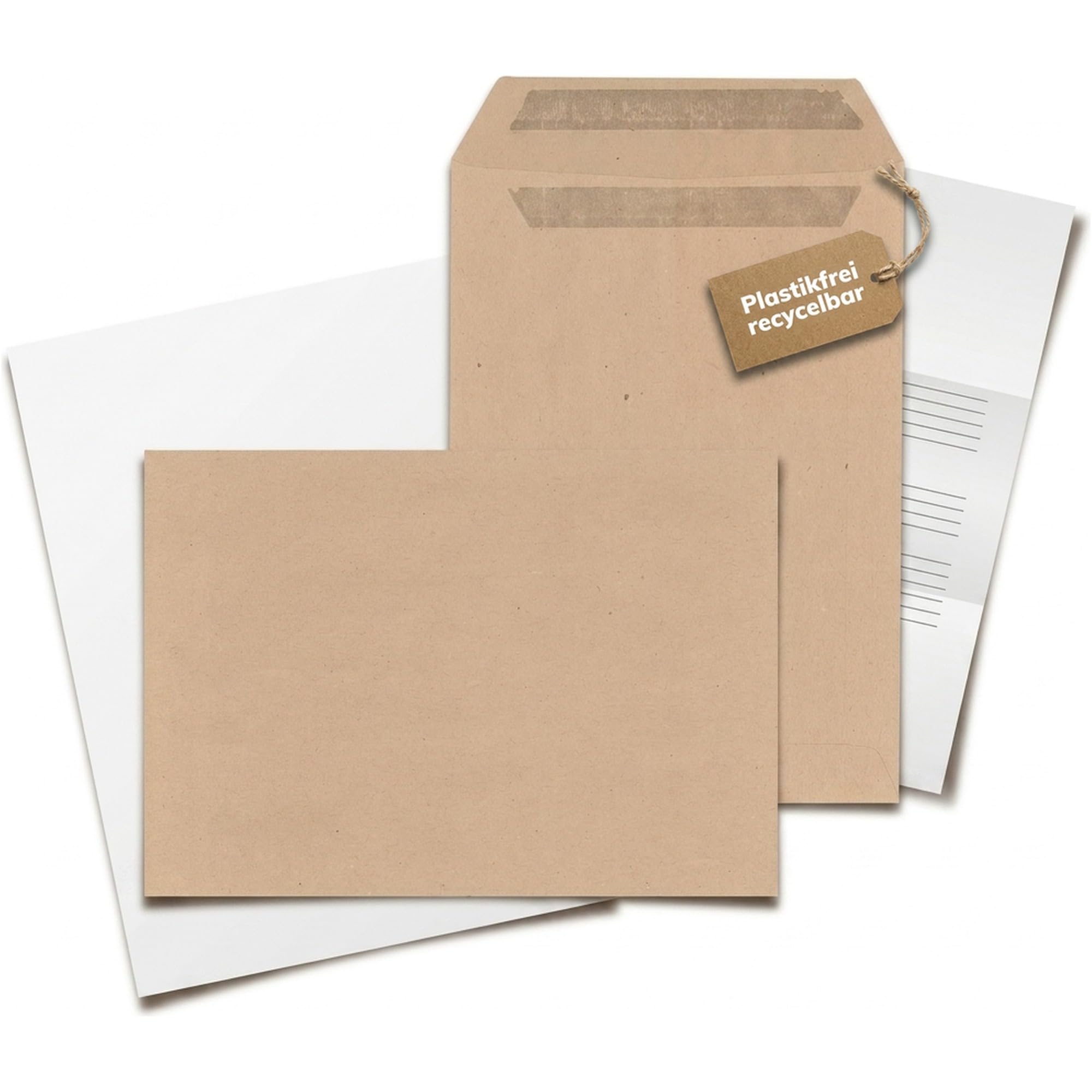 KK Verpackungen Versandtaschen DIN C5 162x229 mm | 1000 Stück, Braun 90 g/m² | Selbstklebend ohne Fenster | Blickdicht für DIN A4