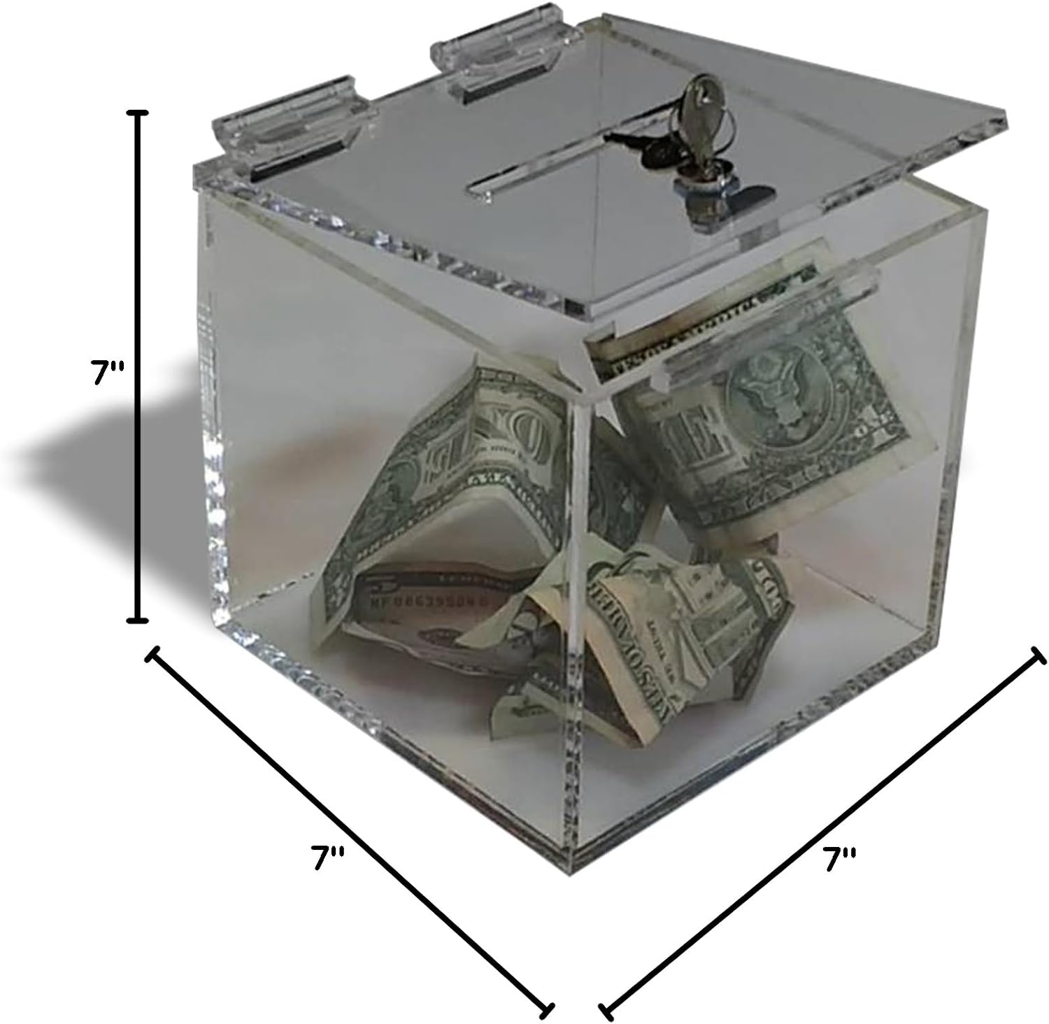 Acrylic Ballot Donation Fundraising Box with Lock & 2 Keys