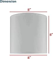 Vista 4 de Aspen Creative 31234A pantalla para lámpara de transición en forma de cilindro con diseño de araña en blanco y patrón de círculos plateados, 20,3 cm