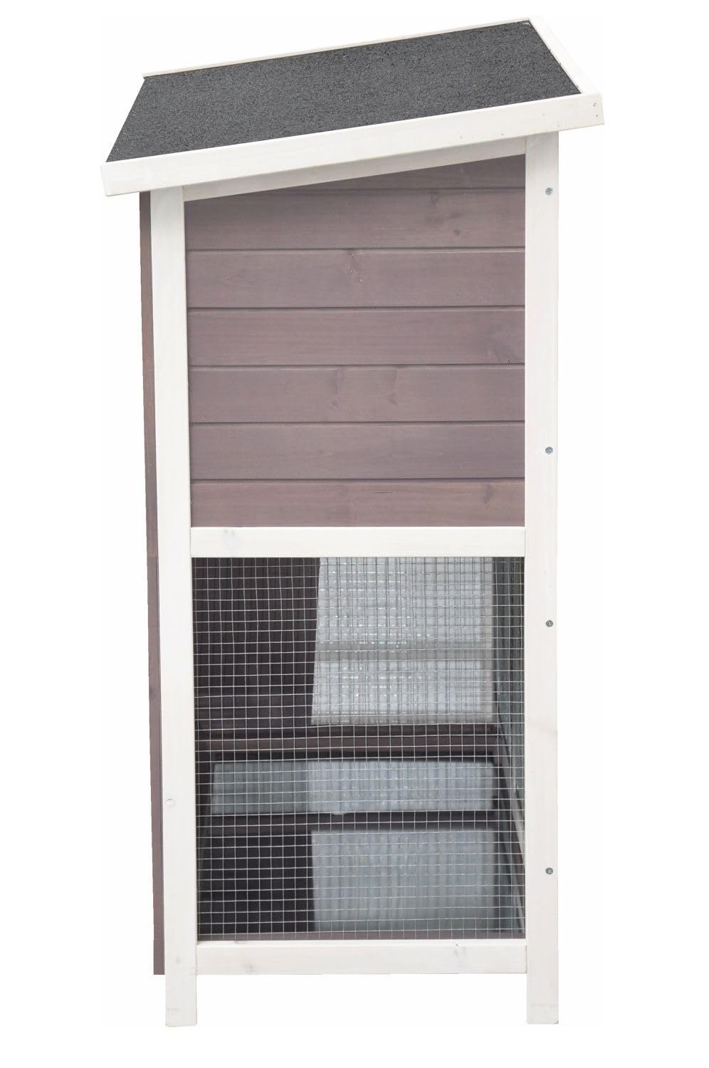 Clapier en Lapin spacieux/clapier Lapin extérieur Murmel – imperméable – Deux etages - Nettoyage Facile – 110 x 52 x 108 cm – Gris/Blanc,