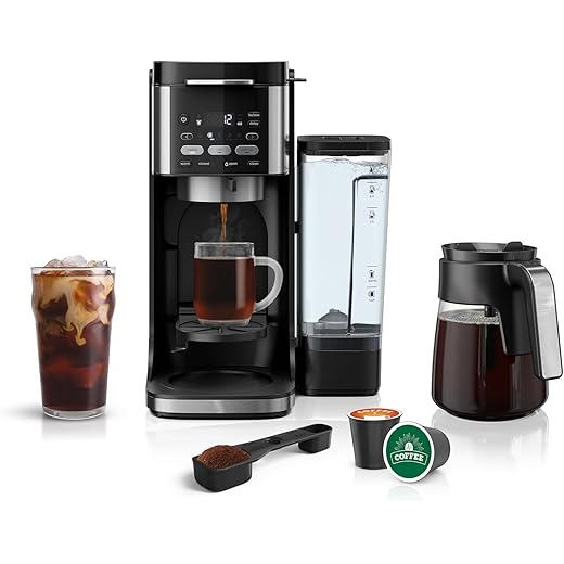 Ninjja | Drip Coffee Maker | Dual-Brew Pro Hot & Iced Coffee Machine | Use with KCup Coffee Pods | 3 Brew Styles (Classic, Rich, & Iced) | 60oz Removable Reservoir & Dishwasher Safe | Black | CFP101