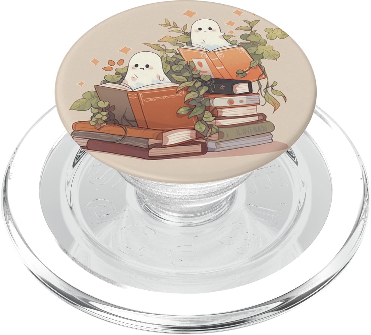Cute Ghosts Reading Books Halloween Librarian Book Lover PopSockets MagSafe PopGrip for iPhone
