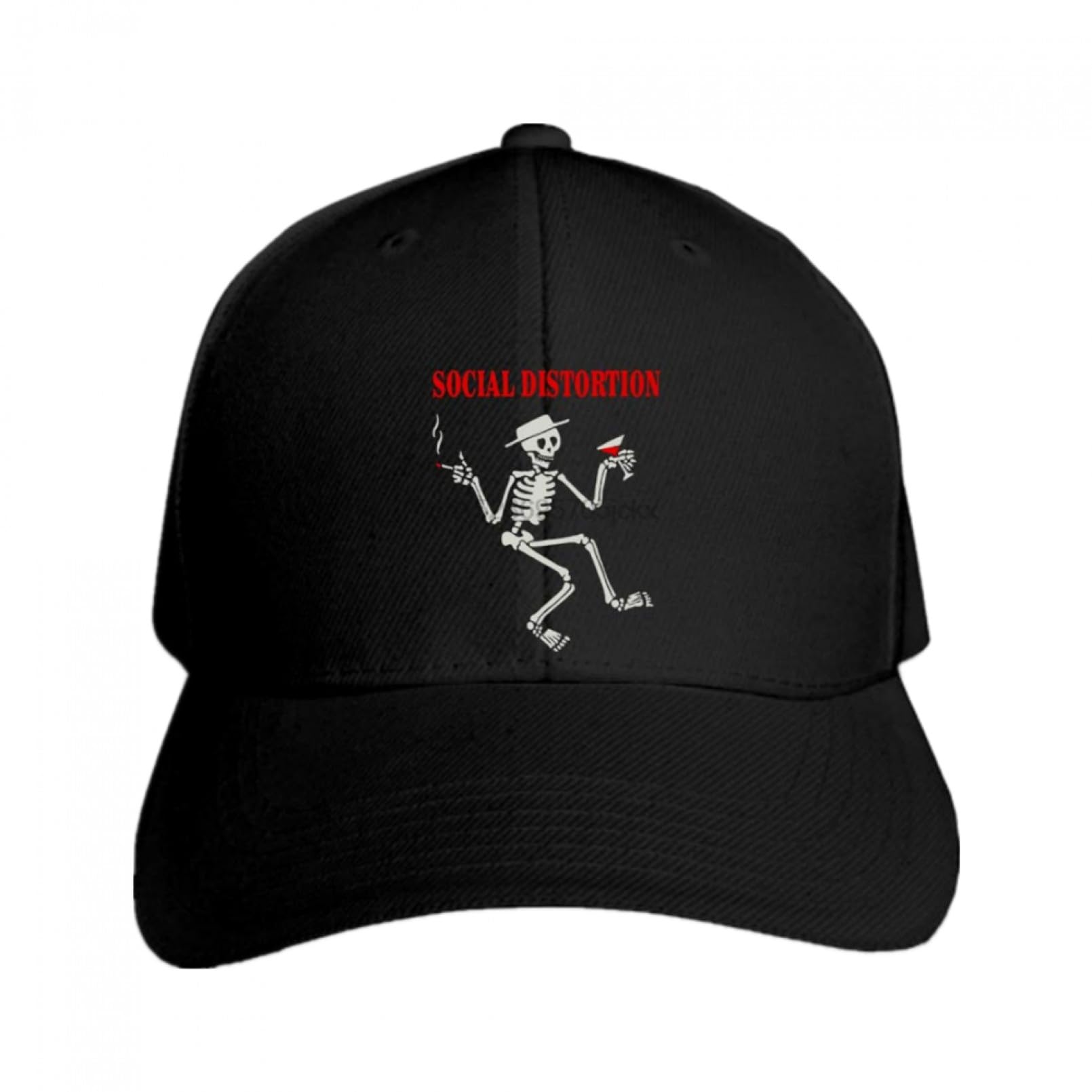 TERCANBaseball Cap Print Social Distortion Reprint Baseball Cap One Side Snapback hat Peaked Christmas Birthday Gift Black