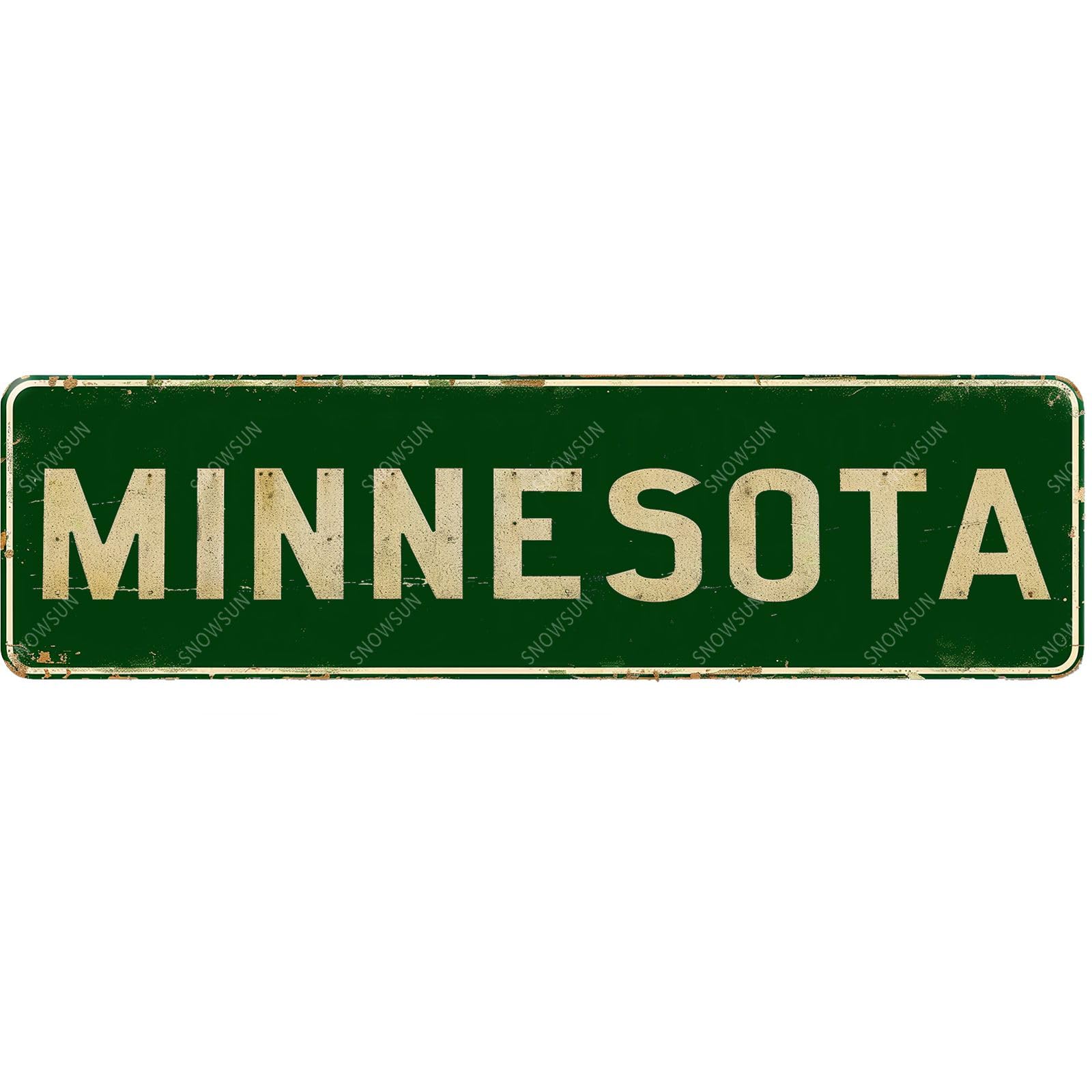 Minnesota Street Sign Vintage Tin Signs Art Plaque for Home Office Bar Garden Cafe Yard Garage 4x16 Inch