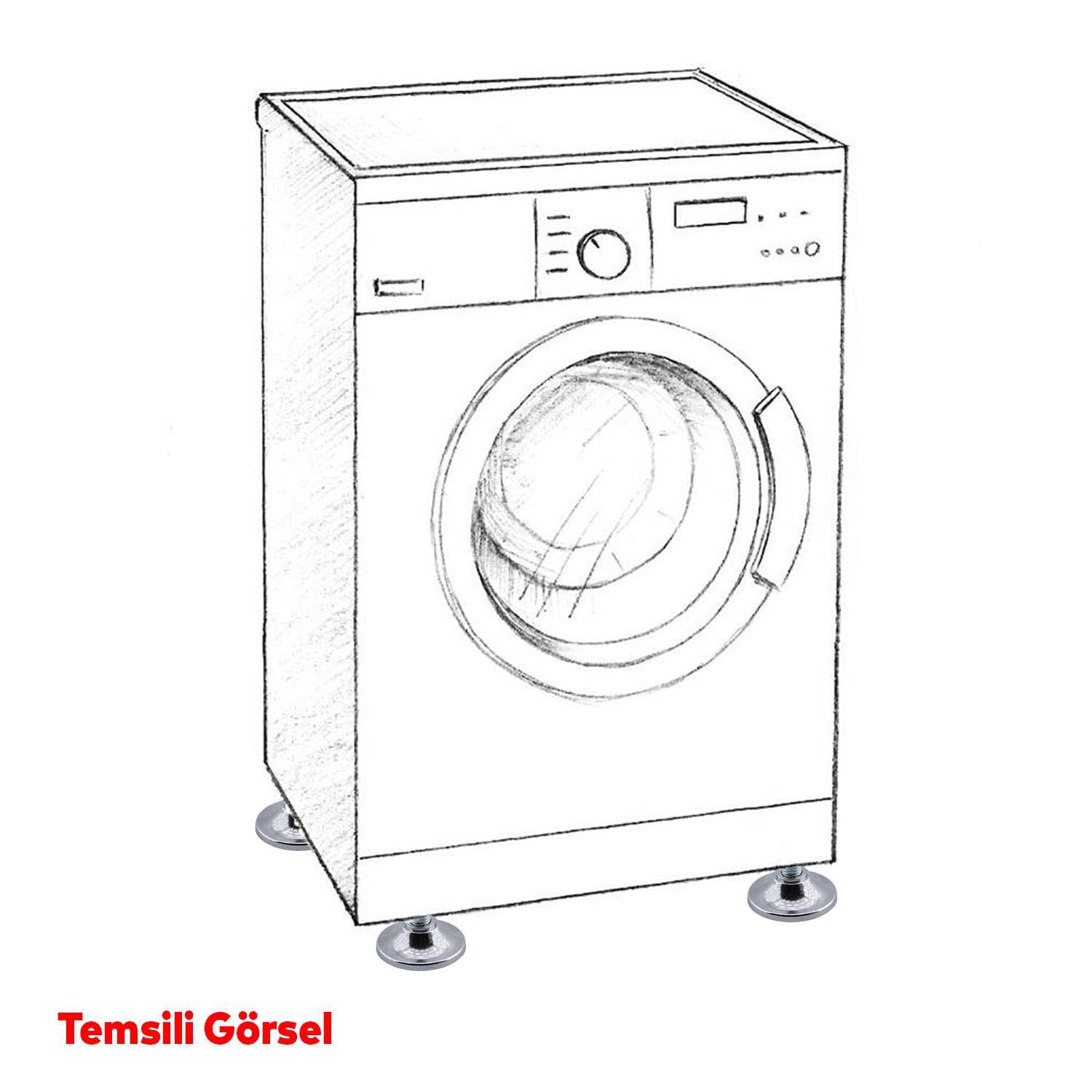 Badem10 Beyaz Eşya Raf Reyon Mobilya Bingo Rotil Ayak M6 Civatalı 6 mm Metal Profil Ayağı 1.5 cm (4 Adet)