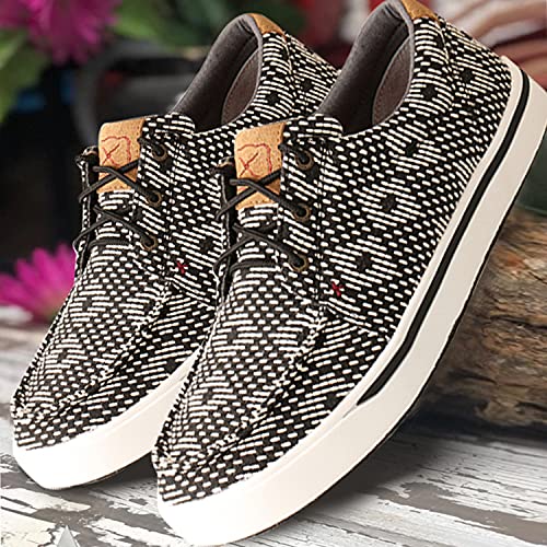 Image of Twisted X Men's Kicks Casual Shoes Moc Toe Black /White 8 D(M) US