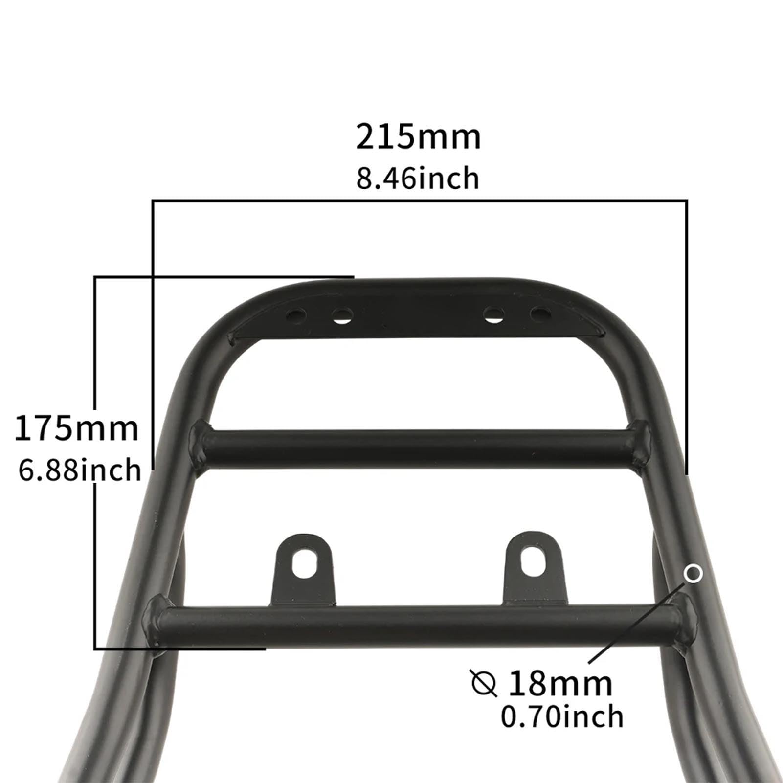 Naroote Portapacchi Posteriore per Moto, Robusto Supporto per Portapacchi Adatto per Scrambler 800 2023-2025, capacità 10 Kg, Tubi Senza Saldatura, per Borse Morbide