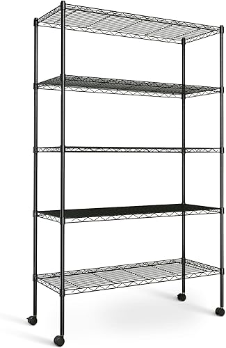 Miniatura 10 de Simple Deluxe - Estantería de almacenamiento resistente de 5 niveles, capacidad de carga de 1250 libras, 29.92" de ancho x 13.98" de profundidad x