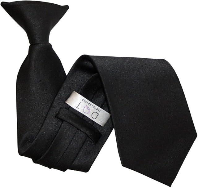 New Plain Satin Men's Clip-On Tie