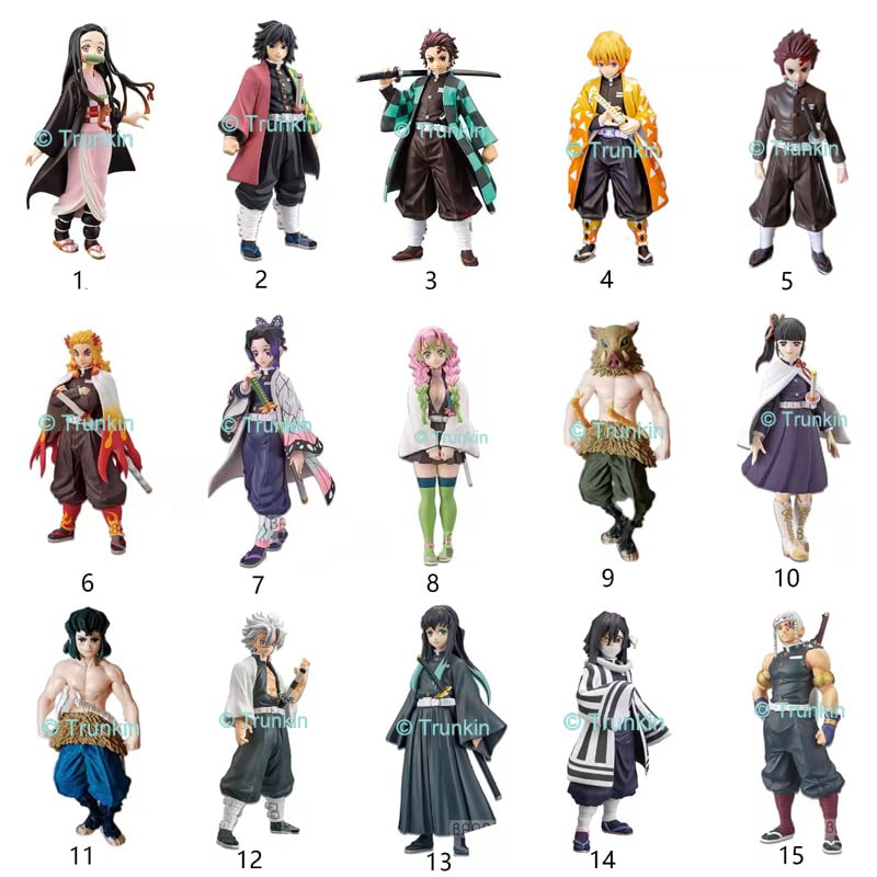 Image of Trunkin Demon Slayer Setof 15 Big Set C 15-17 Cm Figurines Anime Action Figure Kimetsu No Yaiba Hashira Set Tanjiro nezuko inosuke zenitsu kanae Toy Set Figures, PVC