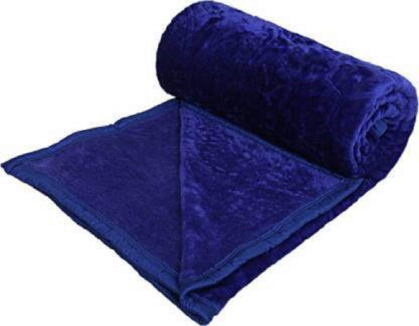 CHANGERS Embossed Blankets,Quilt,duvets,dohar Solid Colour Ultra Soft Floral Double Bed Heavy Mink Winter Blanket (Blue)-image-39
