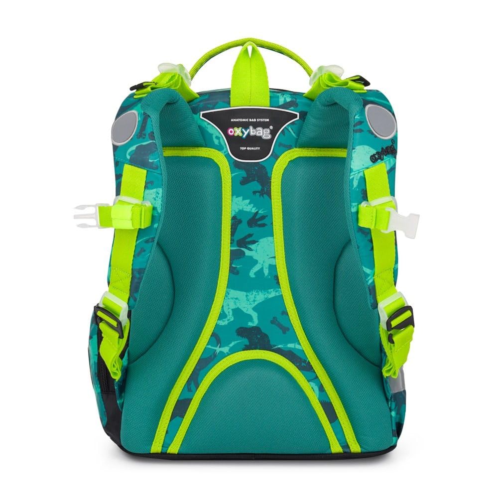 OXY GO - Mochila escolar (3 piezas, para 1 a 3ª clase: mochila ergonómica, estuche y bolsa de gimnasia, con elementos reflectantes para mayor seguridad, ideal para niños a partir de 125 cm)