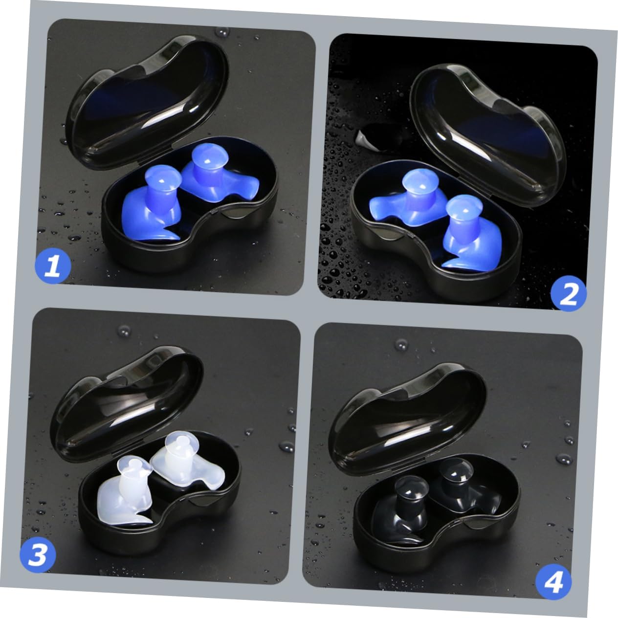 NOLITOY 3pairs Silicone Earplugs for Swimming Surfing and Diving Fit for Adults and Boys and Girls Reusable Lightweight Design