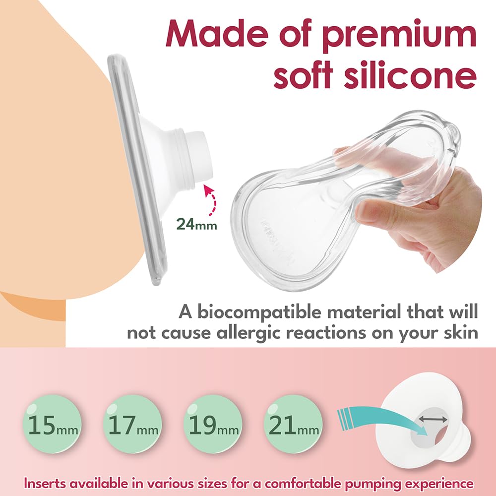 Nenesupply Venus Tire-lait portable mains libres de qualité hospitalière portable 4 modes 9 niveaux d'aspiration. Bride en silicone avec tasses de collecte étanches, ajustement discret de 170 g