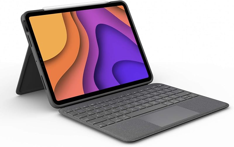 Logitech Flip Folio Keyboard Case 11-inch iPad Air, Graphite | Smart Connector, M2 & M3, compatible with iPad Air 4th & 5th gen