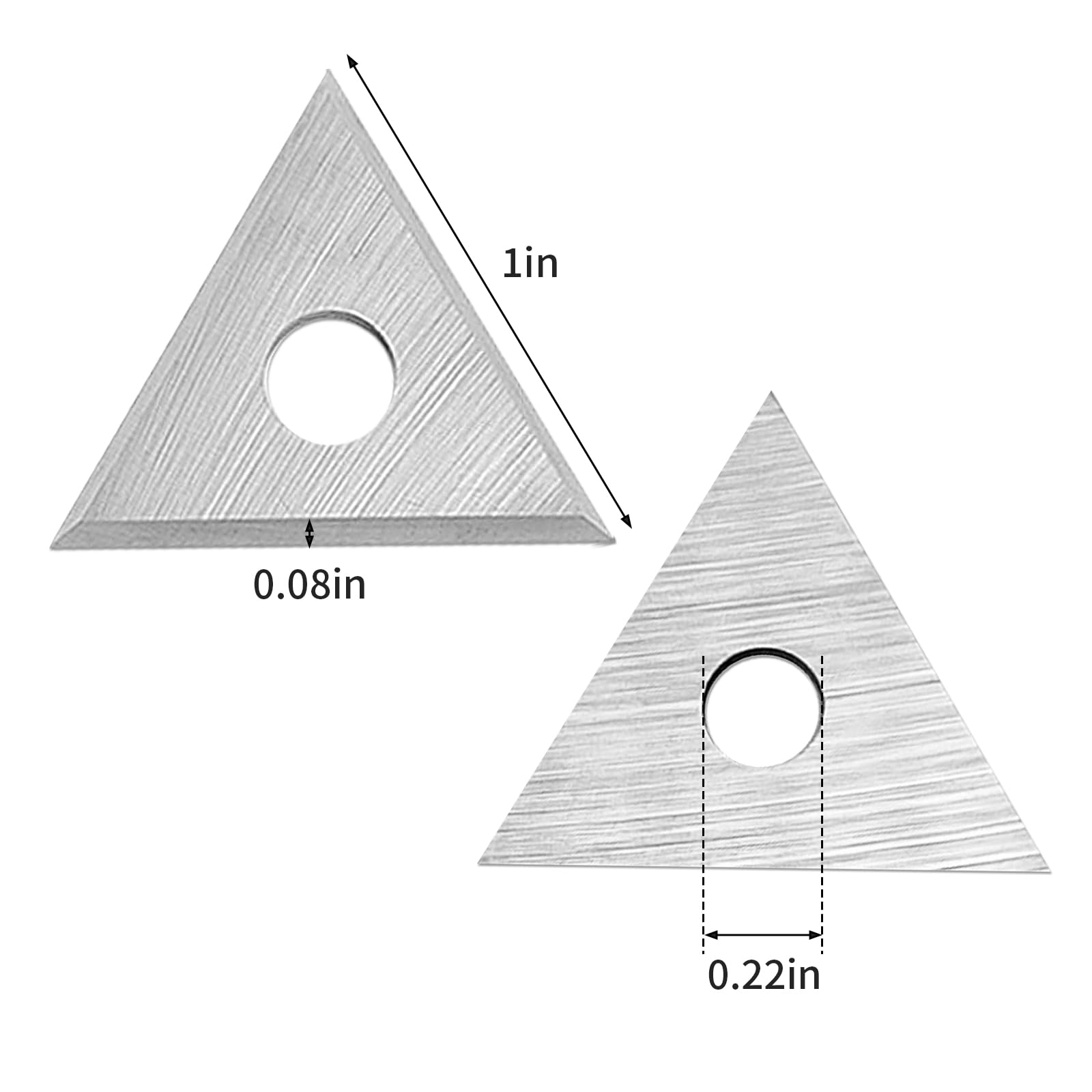 Raspador triangular de pintura de 1 pulgada, cuchillas de carburo, hoja de repuesto reversible de doble filo, raspador de carburo plateado, cuchillas raspadoras para eliminar pintura, pegamento