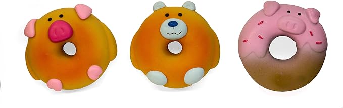 WantChew Juguete Perro Mordedor Sonoro Latex Donut Cerdo 8.9cm miniatura 3