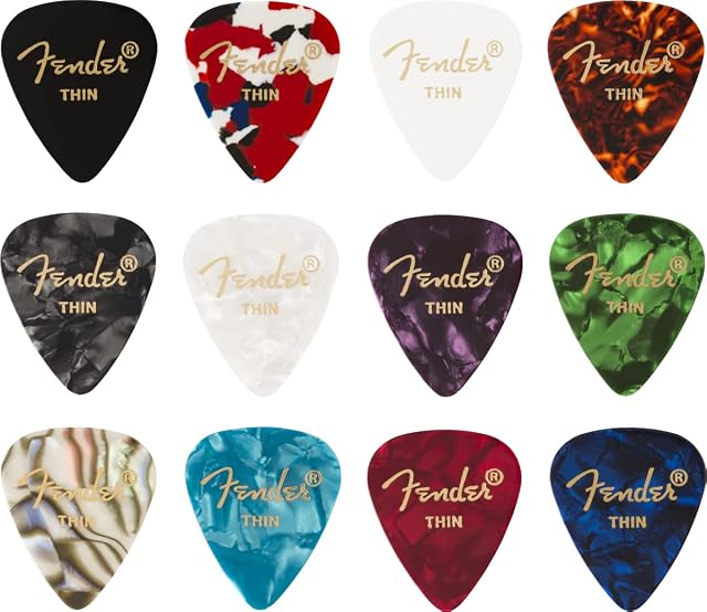 Fender 351 Medley Celluloid Picks - Thin - 12 Pack