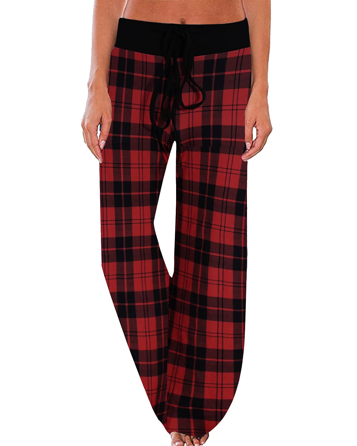 NEWCOSPLAY Women's Comfy Pajama Drawstring Wide Leg Pants