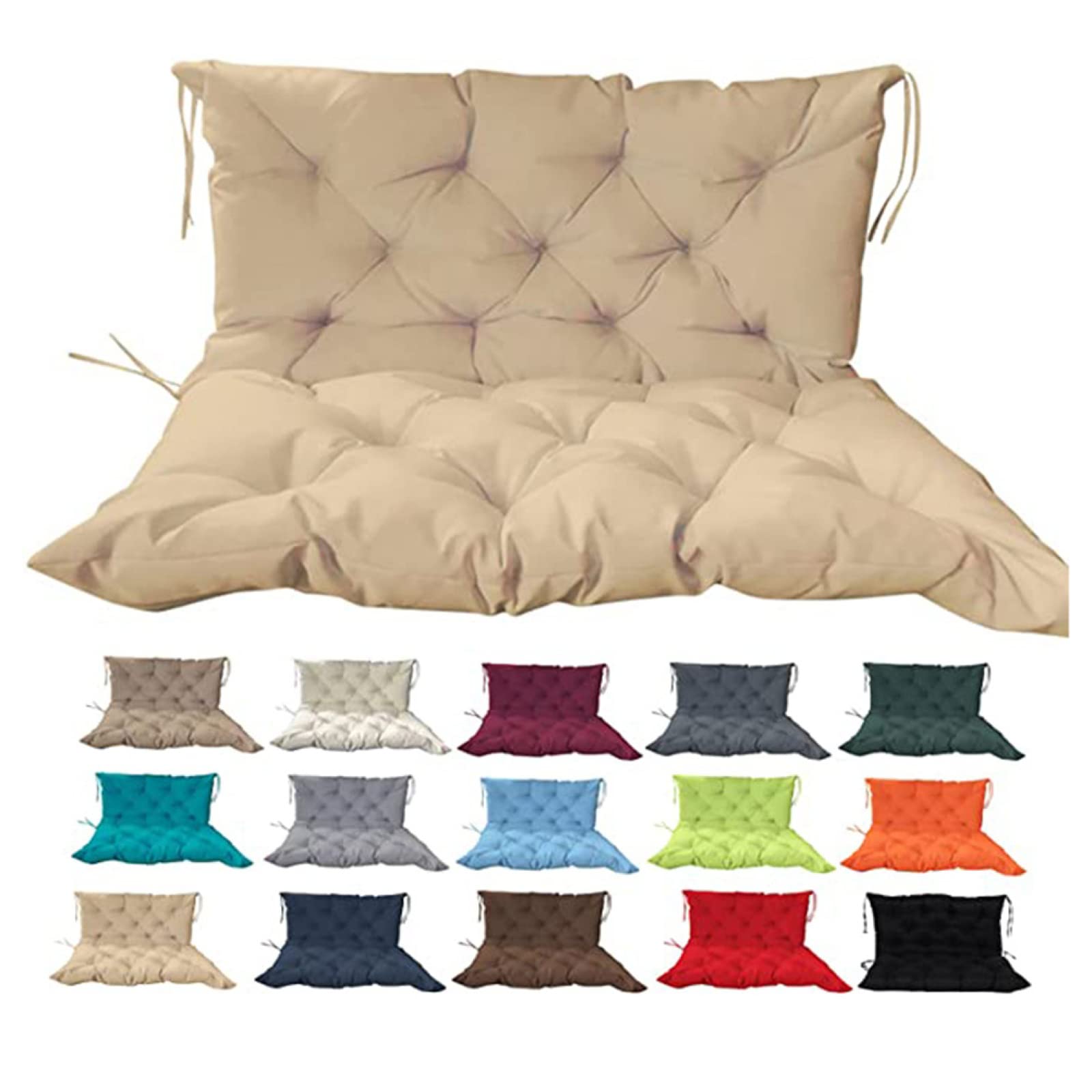 Cuscino di ricambio per panca da esterno, 101,6 x 119,4 cm, 2 o 3 posti, cuscino per dondolo da giardino e schienale, accessorio in morbida pelliccia per patio