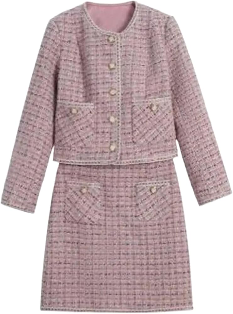 Amazon.com: Tweed Women's Two Piece Sets Sweet O-Collar Amazon.com: Tweed Women's Two Piece Sets Sweet O-Collar