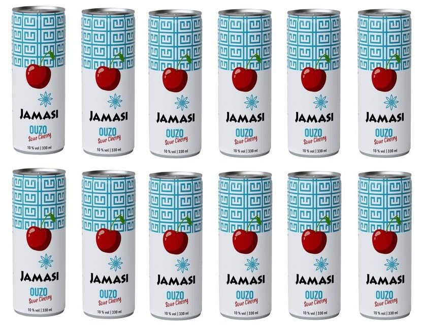 12 Dosen Jamasi Ouzo Sour Cherry 10% Vol a 0,33l EINWEG Pfand + Space Keks gratis a 45 g von Onlineshop Bormann