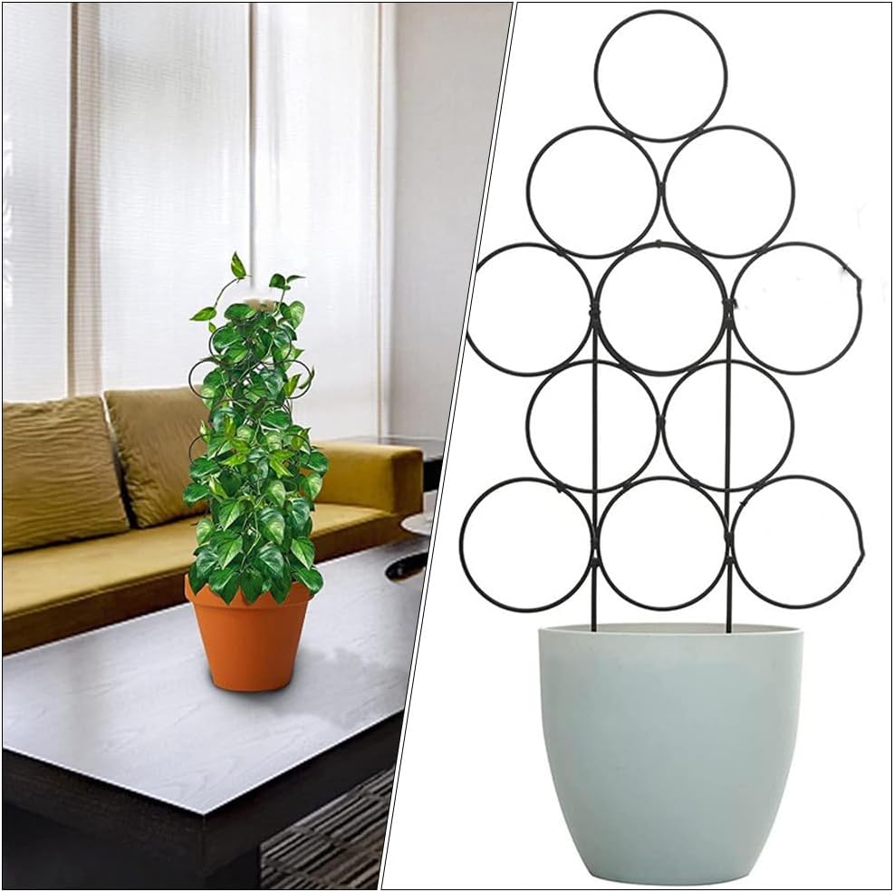 Yardwe Plant Climbing Frame - Metal Trellis for Climbing Plants, 15.75 Inch Garden Support for Potted Vines Indoor and Outdoor Use