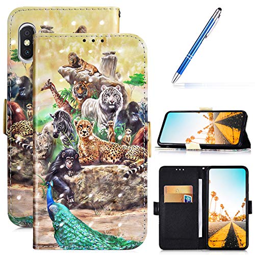 Robinsoni Case Compatible with Xiaomi Redmi S2 Cover PU Leather Case Folio Flip Wallet Cover with Kickstand Hand Strap Card Slots Magnetic Closure Notebook Cover Wallet Case for Xiaomi Redmi S2,Zoo
