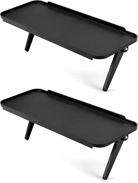 QWORK 2 Pcs Tv Top Shelf , Screen Top Shelf , Plastic 120 X 310 MM , To Hold Cable Boxes , Media Boxes , Game Consoles Black