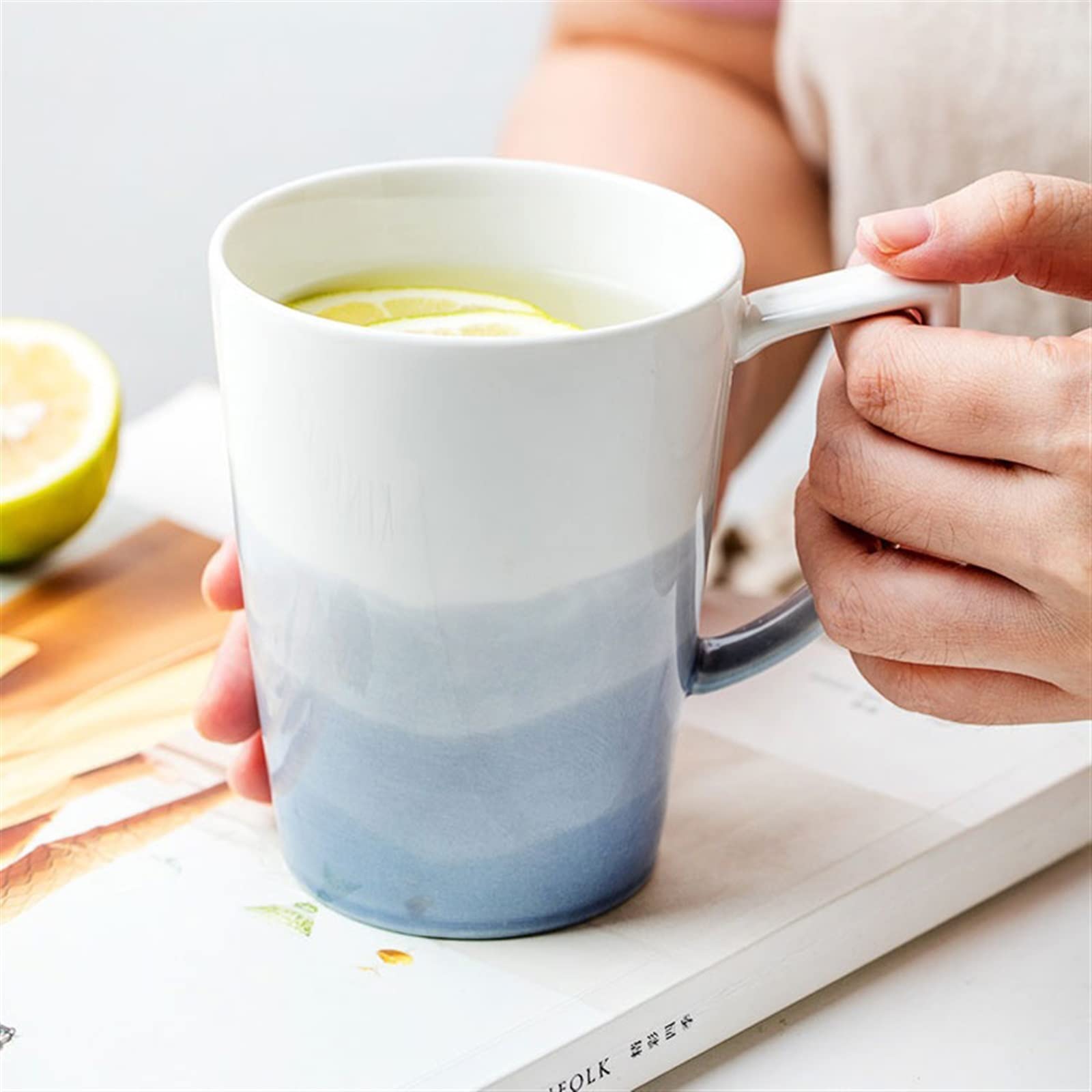 Ceramiczny kubek do kawy 350ML kreatywny kubek ceramiczny filiżanka kawy prosta konstrukcja kubek kubek śniadaniowy nadaje się do domowego biura szkolnego zestaw kubków do kawy