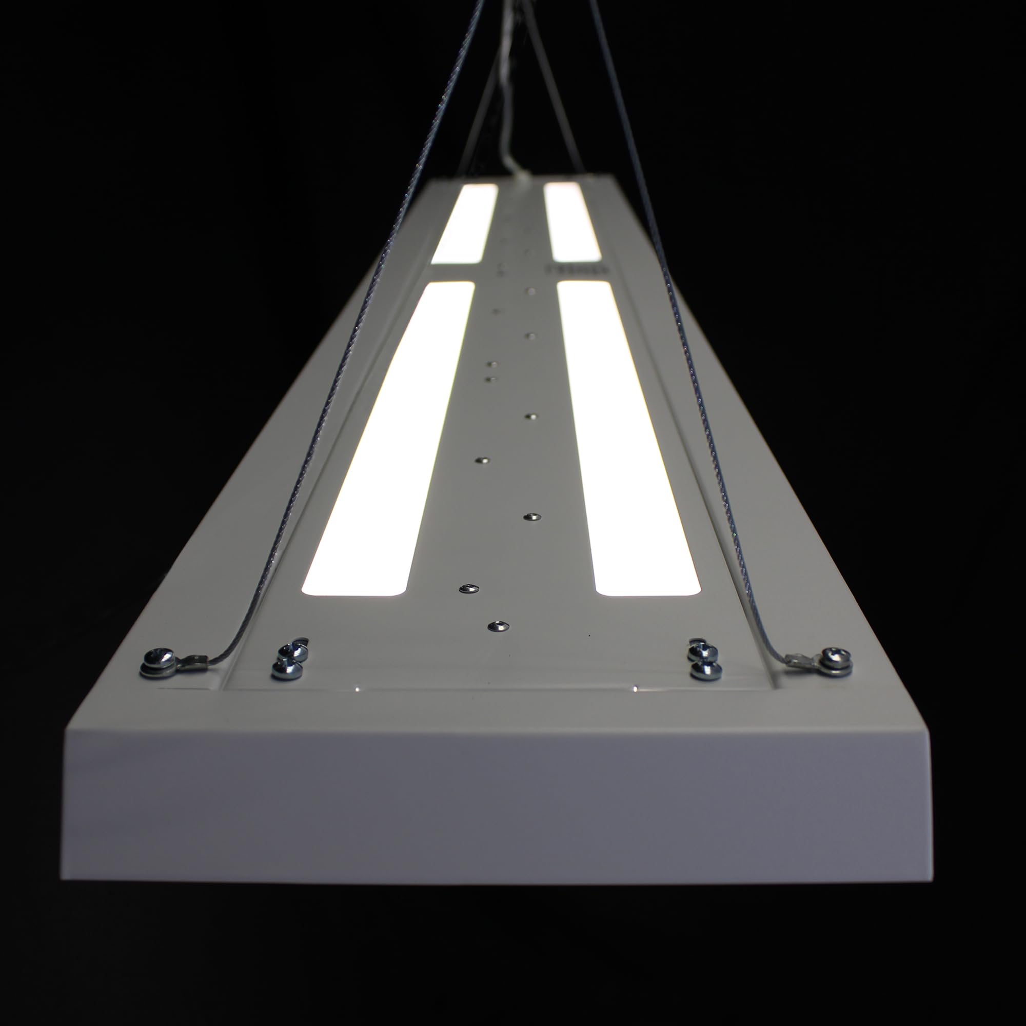LED Pendelleuchte 160cm 64 Watt COB 4000K 6000lm | Mikroprismatische Abdeckung, Direkter/indirekter Lichtanteil, Büroleuchte, Arbeitsplatzleuchte, Designleuchte