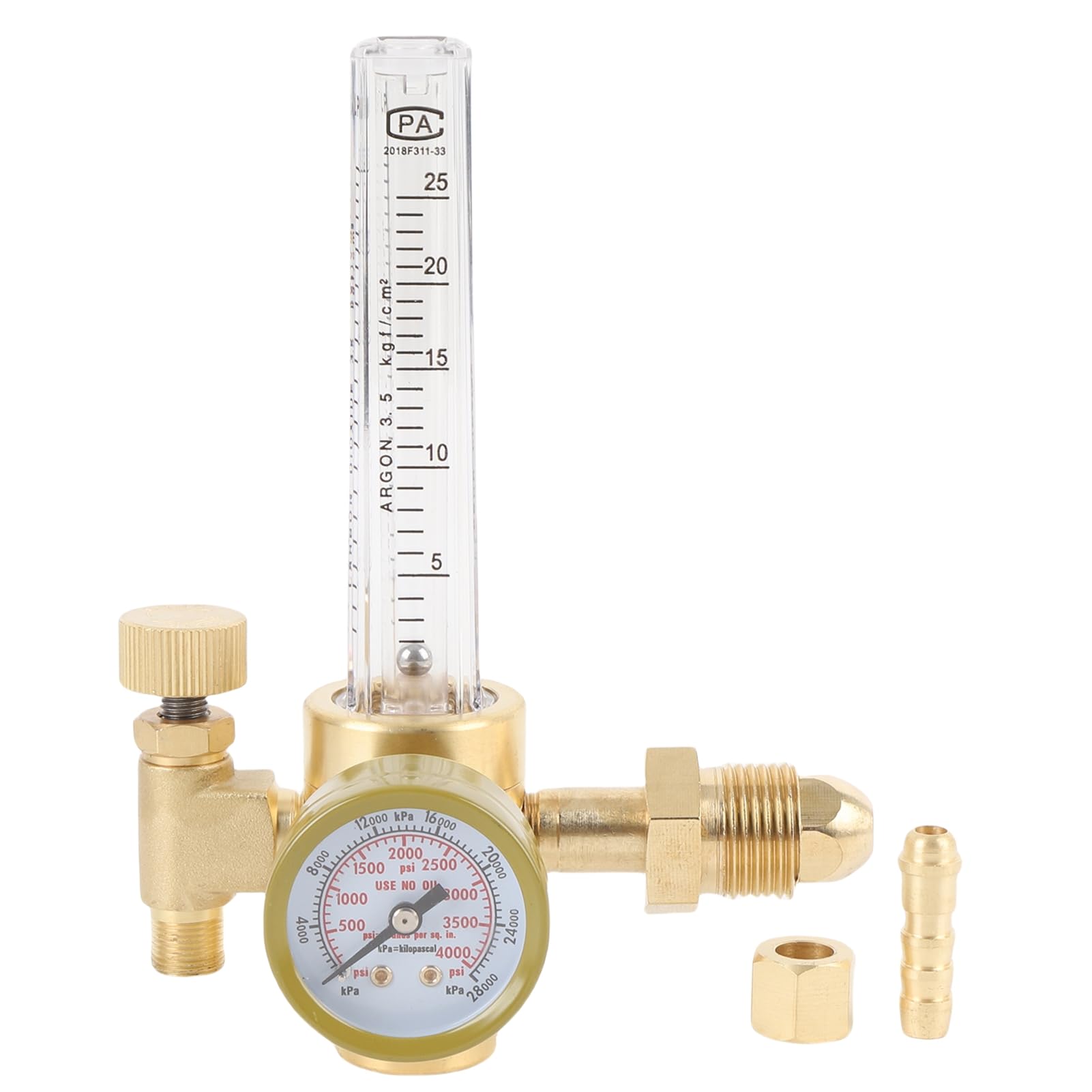 Régulateur d'argon TIG MIG, débitmètre de gaz haute pression et connecteur de bouteille CGA580