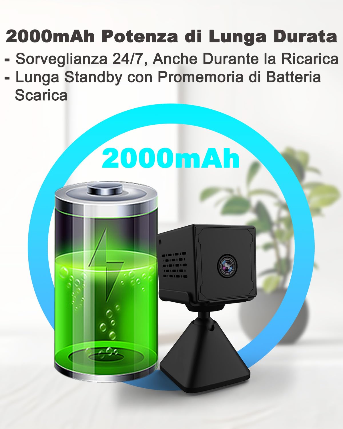 Bextgoo Mini Telecamera Spia Nascosta, 4K HD Telecamera Spia Wifi/Senza Wifi, Spy Cam con Batteria 2000mAh, Visione Notturna e Rilevamento di Movimento, Microcamera Spia per Uso Interno/Esterno