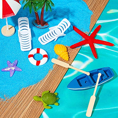 Patelai 12 Pcs Hawaiian Beach Cake Decoration Summer Beach Chair and Umbrella Cake Toppers Green Palm Tree Toppers for Hawaiian Theme Birthday Wedding Party Baby Shower Party Decoration Supplies - Image 3