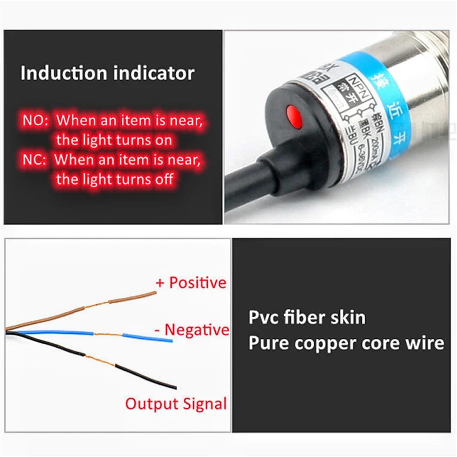 5 Capteurs De Proximité Inductifs PNP NC LJ12A3-4-Z/AY - DC6-36V - Neuf Chine