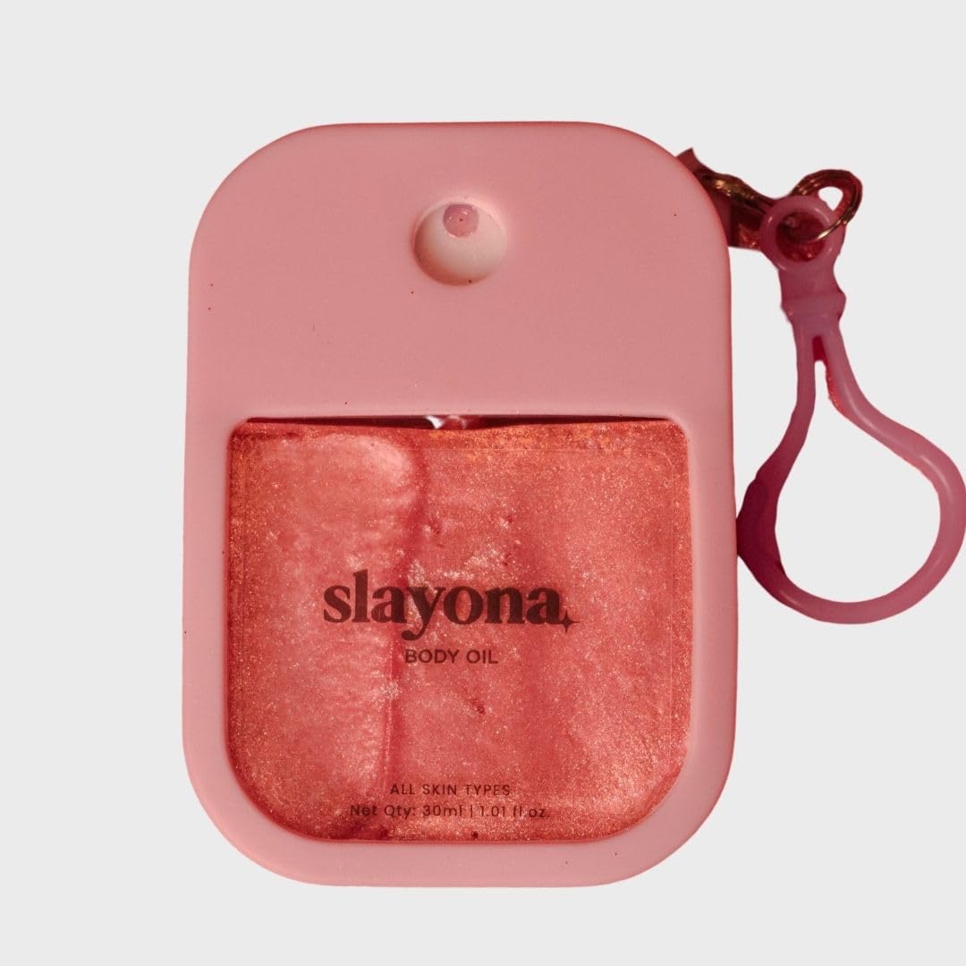 Slayona Pink/Rose Gold Body Shimmer Oil | Pink/Rose Gold Shimmer Mist for Subtle Soft Glam | Lightweight, Non-Sticky & Non-Greasy Body Highlighter | Hydrating Body Makeup for Women-image-39