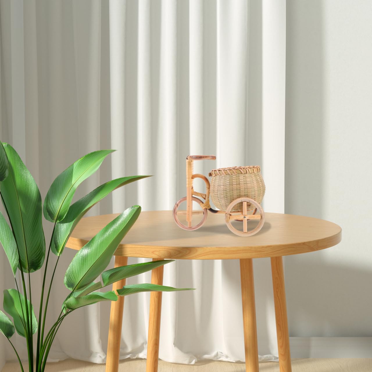 BESPORTBLE to Weave Bread Basket mini Bikes Tricycle Shape Storage Rack Tray Decorate Bamboo Bamboo Basket Household Breakfast Plate Cart Rack Platter Wicker Basket Pen Storage Basket